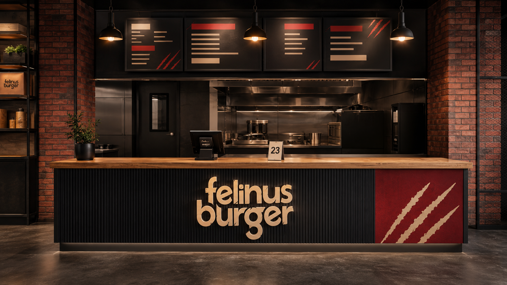 Frente de caixa e menu board